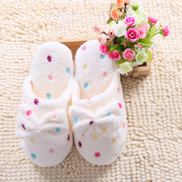 Bowknot cotton slippers