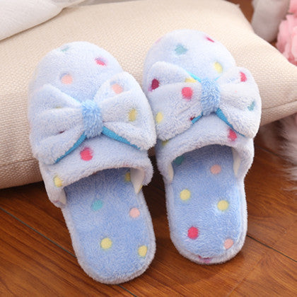 Bowknot cotton slippers