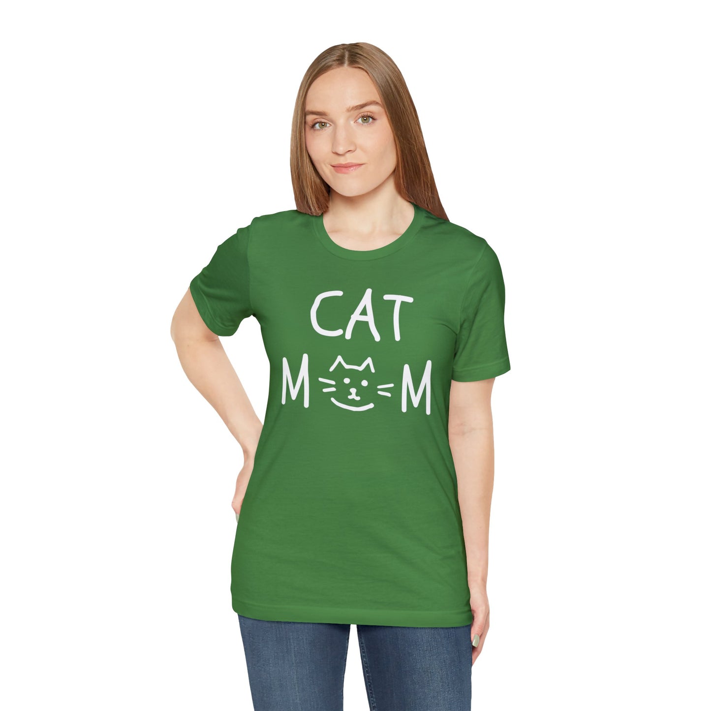 Cat Mom - White Unisex Jersey Short Sleeve Tee