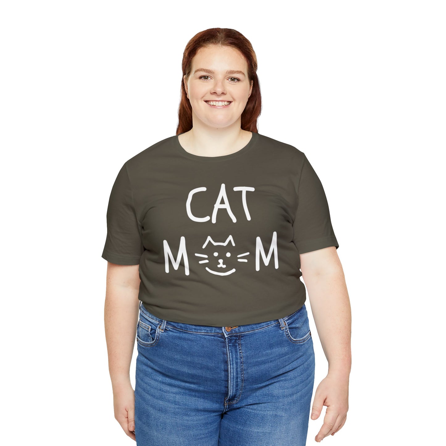 Cat Mom - White Unisex Jersey Short Sleeve Tee