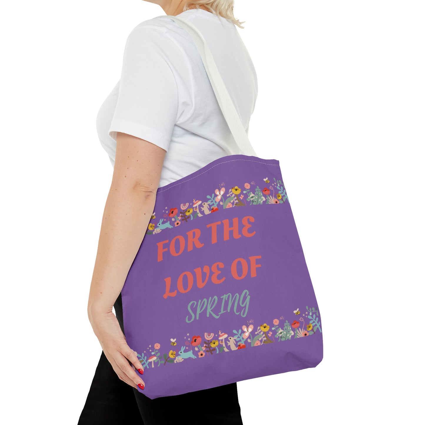 For The Love of Spring - Purple Tote Bag (AOP)