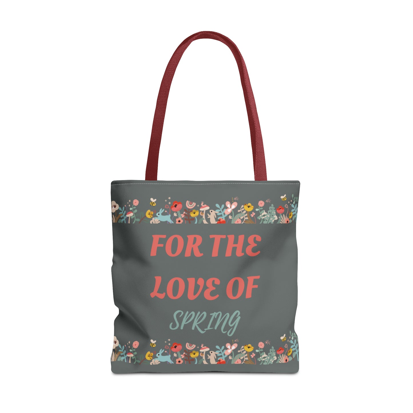 For The Love of Spring - Gray Tote Bag (AOP)