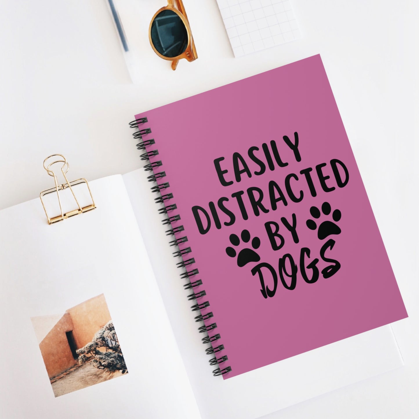 Easily Distracted By Dogs - Spiral Notebook - Ruled Line