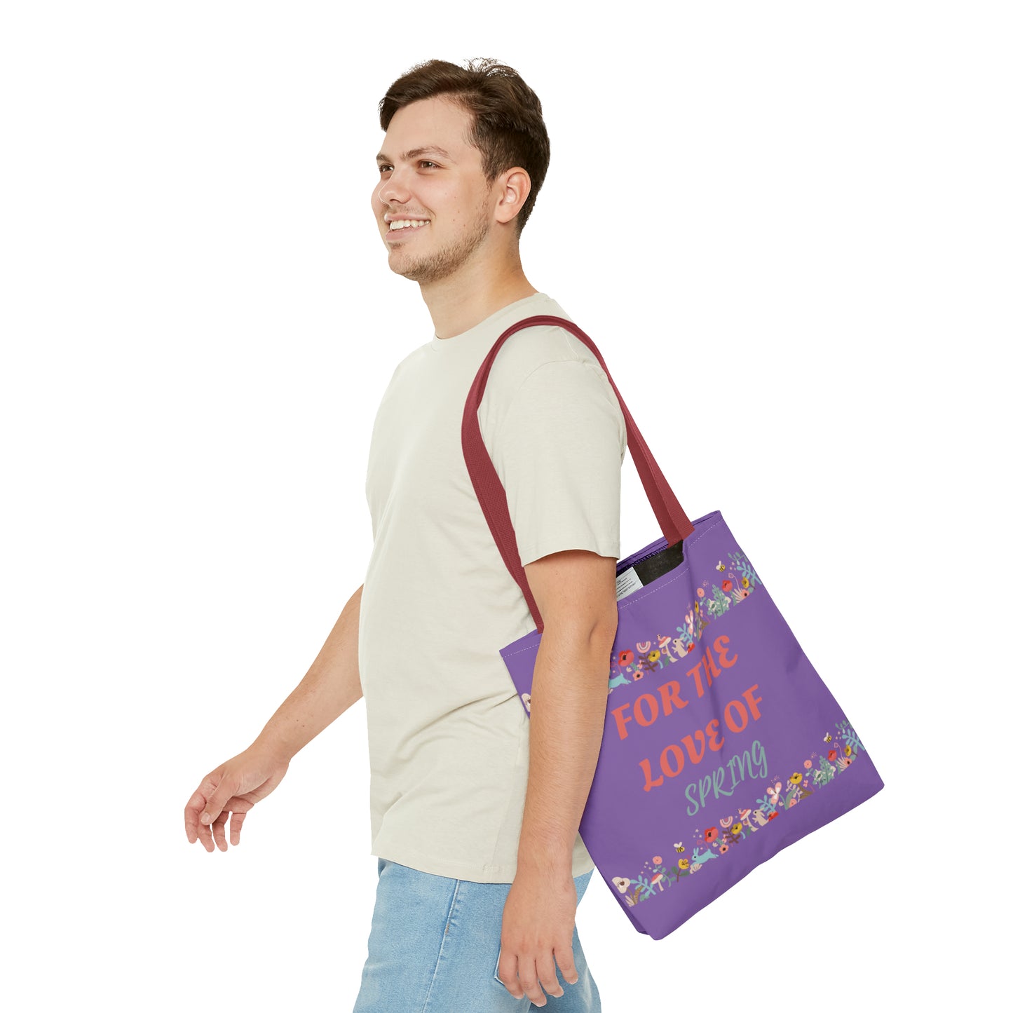 For The Love of Spring - Purple Tote Bag (AOP)