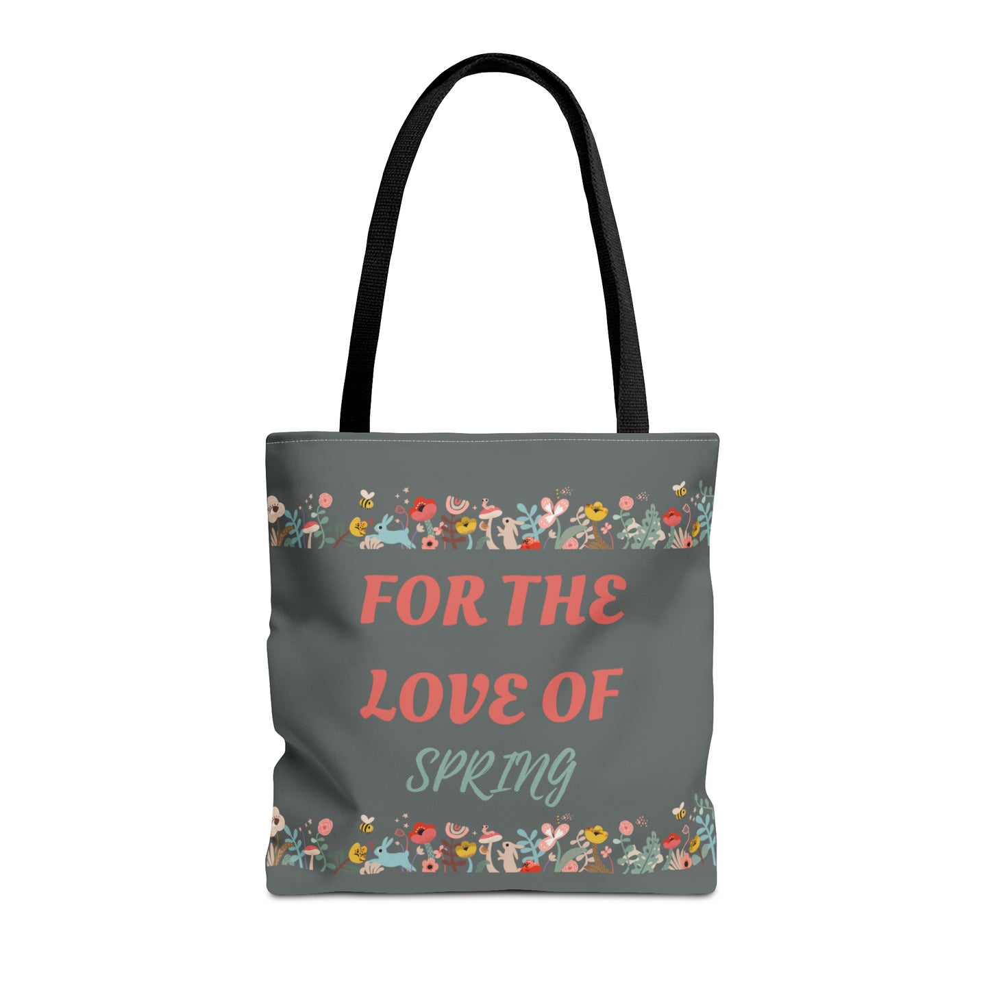 For The Love of Spring - Gray Tote Bag (AOP)