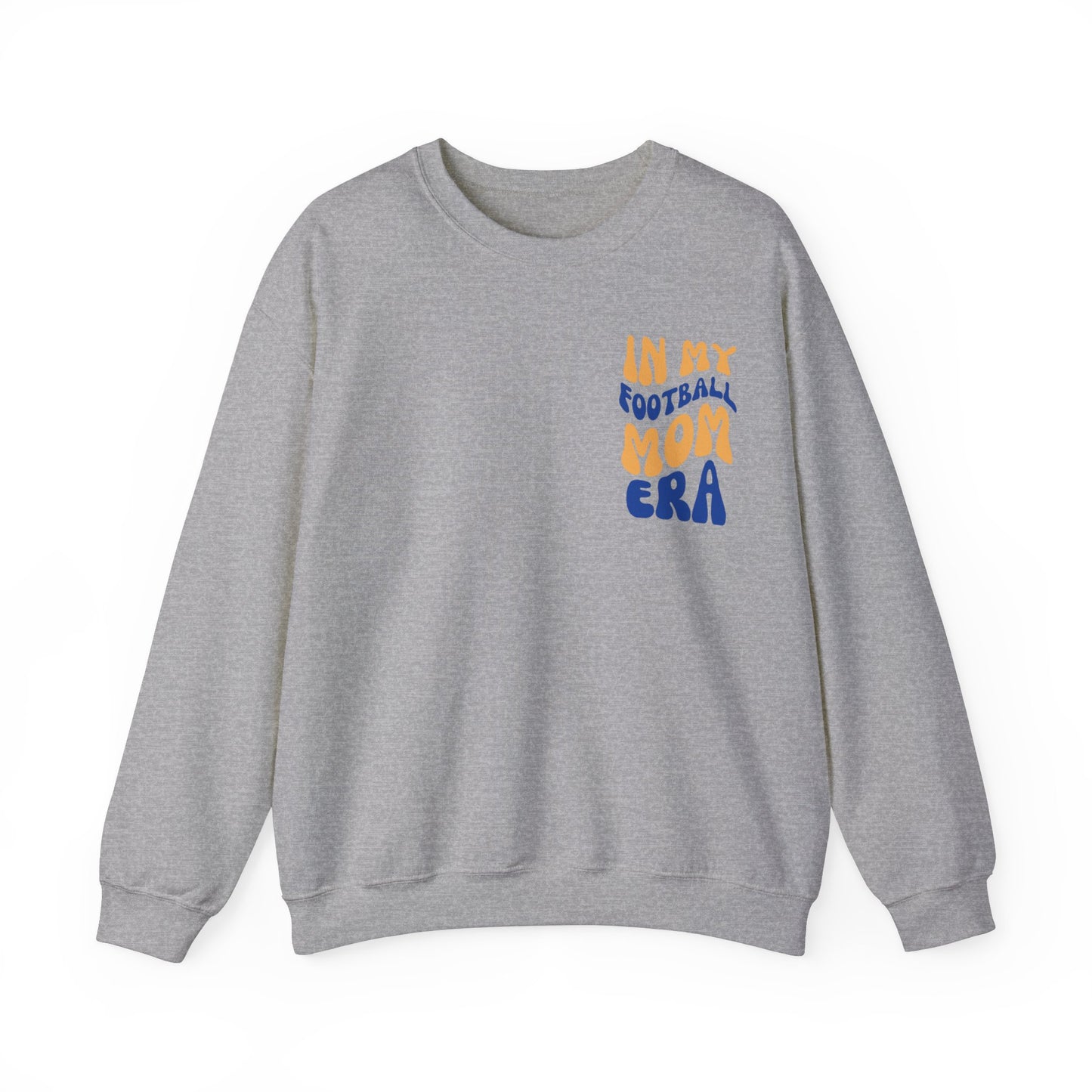 In My Football Mom ERA - Blue/Gold - Unisex Heavy Blend™ Crewneck Sweatshirt